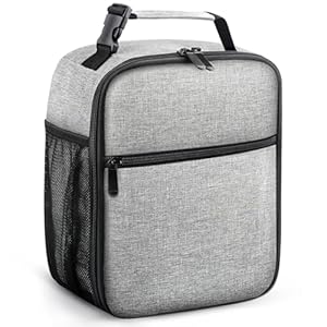 Lunch Bag for Men/Women, Reusable Lunchbox for Adult, Small Insulated Lunch box, Lunch Tote Bag for Office, Work, Picnic – Grey