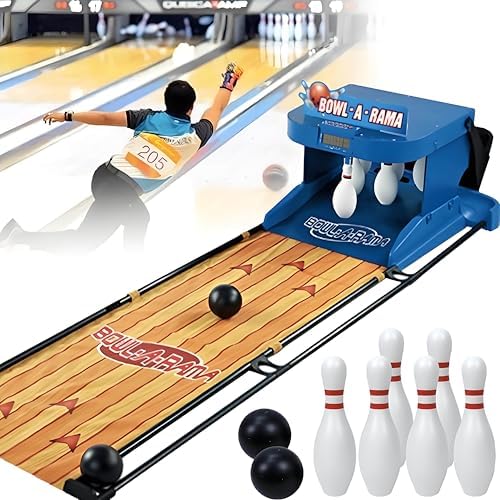 Indoor Electronic Bowling Alley Game Console with LED Scoreboard, Automatic Reset & Lighting Effects, Fun Bowling Sports for Kids & Adults, 3.5m/11ft Long