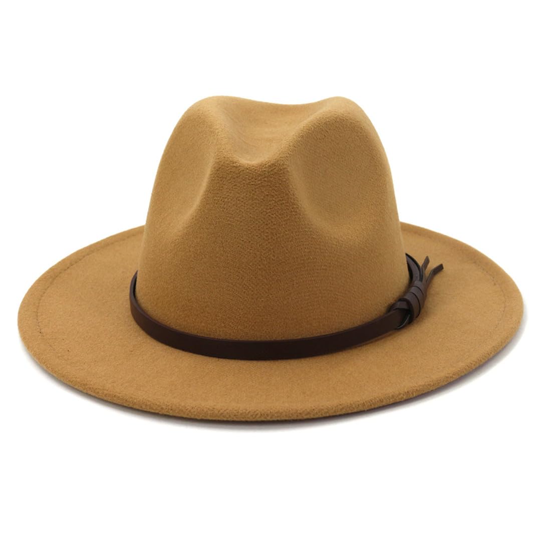 Wvapzxx Cappello Fedora Jazz Invernale A Tesa Larga Da Uomo Elegante Cappello Da Chiesa Da Donna Cappelli In Feltro Formali Per Donna