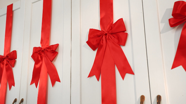 Amazon.com: WILLBOND 6 Pcs Red Christmas Cabinet Ribbons Bows