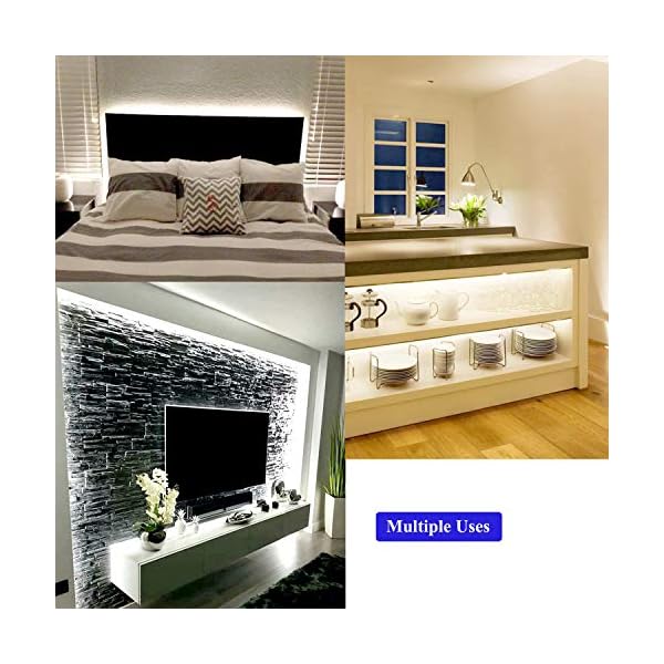 Junwen led strip lights 300 units smd 2835 rope lights 5m/16. 4 ft 6000k non-waterproof led tape ribbon light with dimmer and power supply kitchen under cabinet dining room bedroom wedding - image 7
