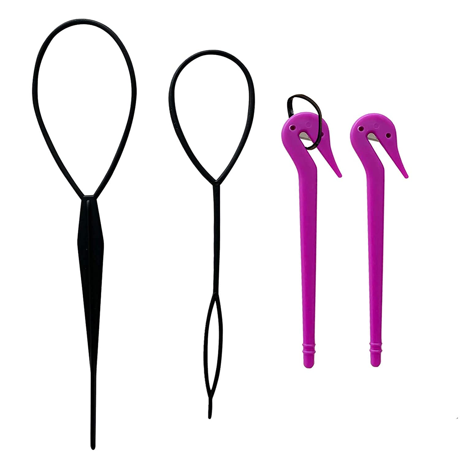 2 Pack Hair Rubber Bands Remover Cutter, Hair Tail Tool Set of 1, Hair Braid Accessories, Ponytail Maker, French Braiding Tool, Suitable for Hair Styling Toddlers, Girls Women