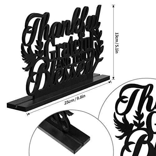 Image of Geetery Inspirational Table Centerpieces Wooden Religious Inspirational Home Decoration Motivational Blessed Table Decor for Home Kitchen Office Faith Christian Gifts Supplies Decor(Thankful)