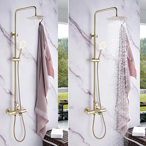 Ensemble de douche thermostatique anti-brûlure avec douchette à main en laiton