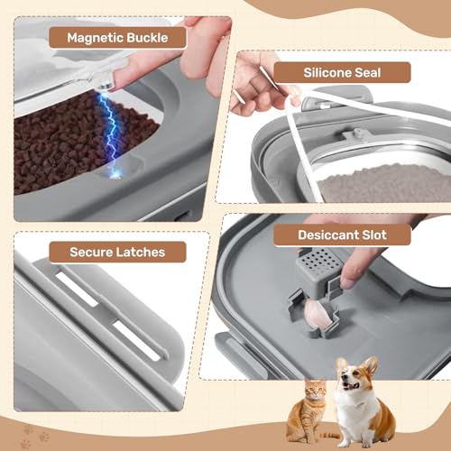 SEWIU Dog Food Storage Container Up to 2pack*20LB,Collapsible Dog Food Container with Travel Silicone Bowl and Scoop for Dog/Cat/Bird Food/Cat litter,Keep Dry Food Fresh,Easy to Move. by SEWIU - Used condition - Image 6