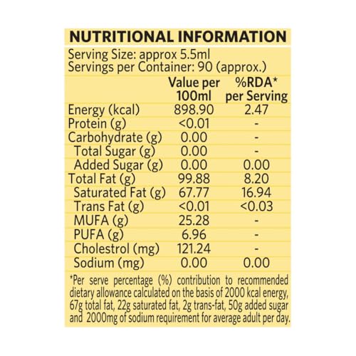 Image of Organic India Pure Cow Ghee, 500ml | Labs Tested on 250+ Parameters | Certified Organic | Glass Bottle | Sourced from Organically Fed Cows | Authentic Taste, Rich in Healthy Fat (Pack of 2)