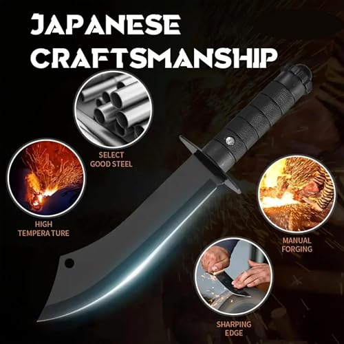 Image of Stainless Steel Meat Knife for Kitchen, Heavy Duty Knife for Chopping, Dicing & Mincing,Butcher Knife for Home & Restaurant Use,Ergonomic Handle (1PC, Black)
