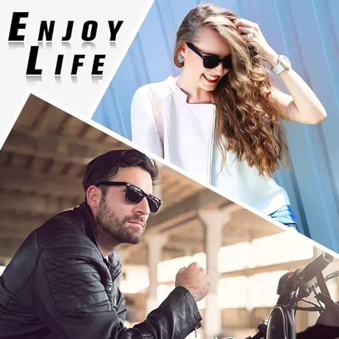 Image of Unisex Stylish Round Sunglasses | TAC Polarized Lens | 100% UV Protection | Men & Women Driving Bikes, Outdoor Sports, Hiking & Travel Eyewear (black sunglass)