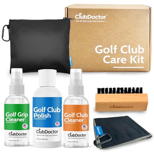 Club Doctor Golf Club Care Kit – Clean, Polish, and Restore Irons, Drivers, Putters – Scratch, Scuff, Rust Remover – Complete Golf Club Maintenance Kit with Grip Cleaner, Club Cleaner, and Polish