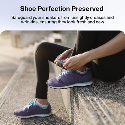 Image of FOVERA One Layer Anti-Wrinkle Shoe Protection Guards for Sneakers - Inside Shoe Crease Indentation Protector for Safety & Support - Shoe Crease Decreaser (White, Small - 5 to 8 UK, 1 Pair)