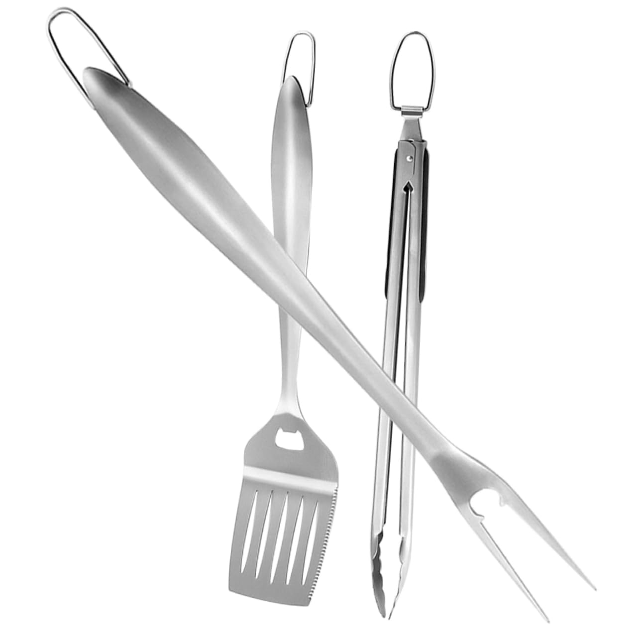 INOOMP Set Di Utensili Per Barbecue Da Esterno - Custodia Per Utensili Da Grigliata Con Pinza Morsetto Pala - Accessori Per Barbecue in Acciaio Inossidabile - Compatto E Portatile
