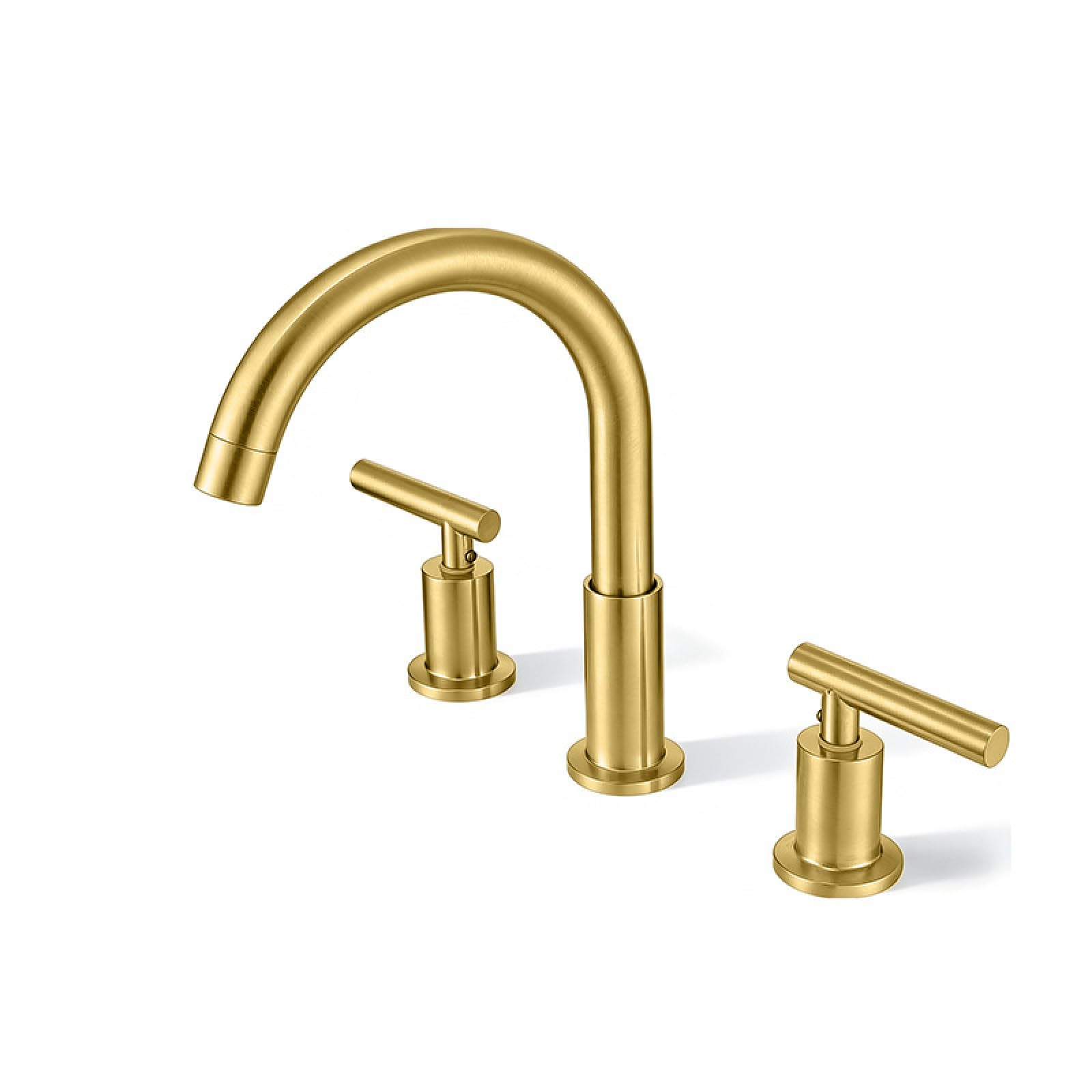 Fanjubei String Gold Split-Type Hot And Cold Stainless Steel Basin Faucet, Brushed Gold