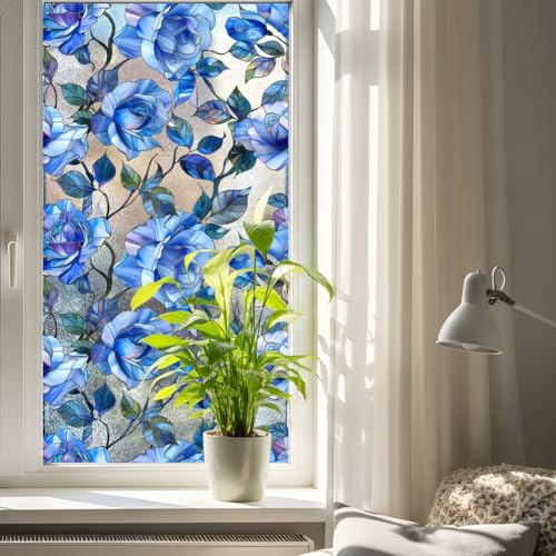 Vinilo decorativo para ventana Joonor azul 43x100 cm miniatura 4