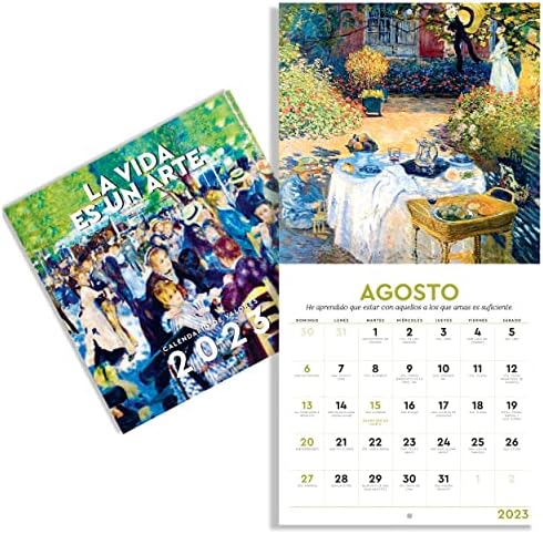 Sendas - Spanish Edition | Wall Calendar about Personal Values Year 2023 | Daily planner 2023, schedule meetings, events or important dates | Weekly wall planner ideal for personal gift or for companies | Daily planner