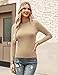 Marvmys Women's Turtleneck Long Sleeve Shirts Fall Fashion Basic Thermal Underwear Tops Winter Clothes 2025 Khaki S