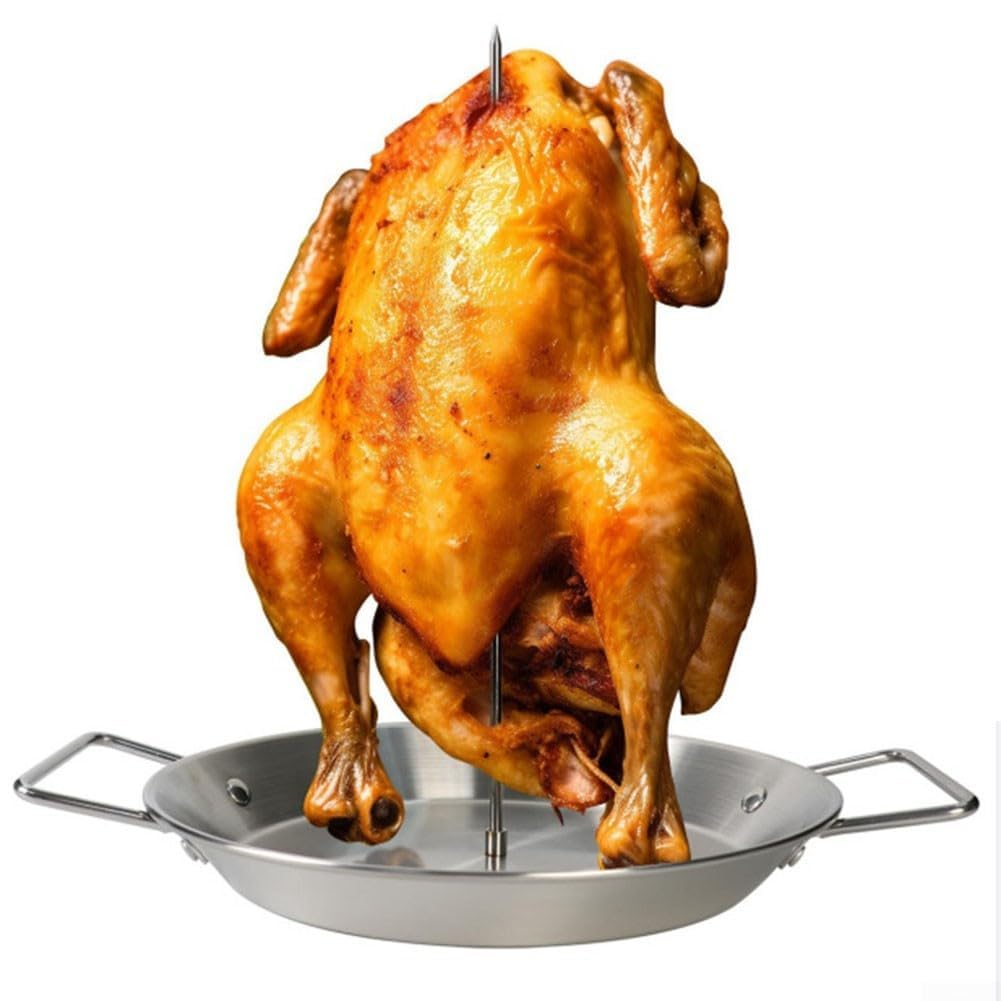 Pionowy stojak na szpikulec ze stali nierdzewnej, brazylijski stojak do grillowania kurczaka, ryb, kiełbasy, steków, idealny stojak do grillowania na świeżym powietrzu