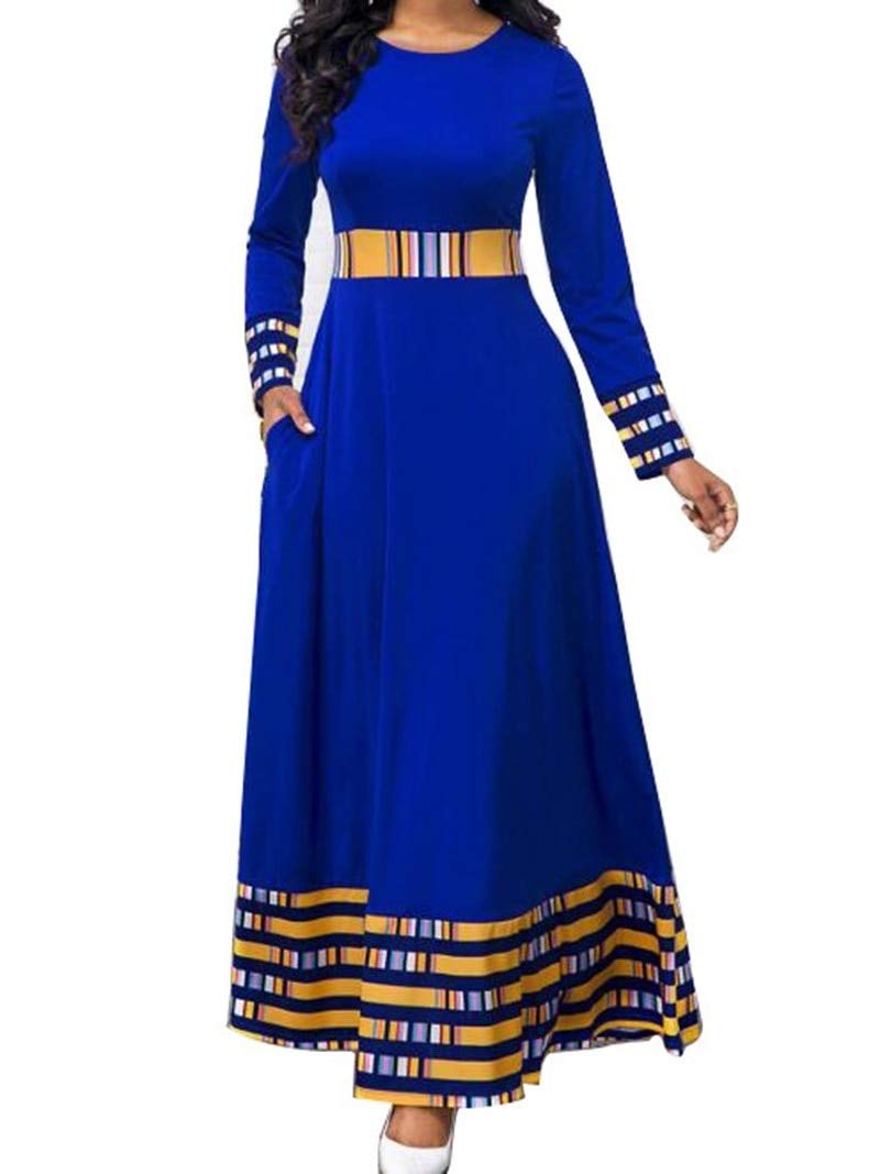 Dress Ladies Slim Dress Evening Dresses Djelaba Islamic Clothing Malaysia  Muslim Hijab Dress Dubai Long Evening Party Dress L Blue : Amazon.ca: Home