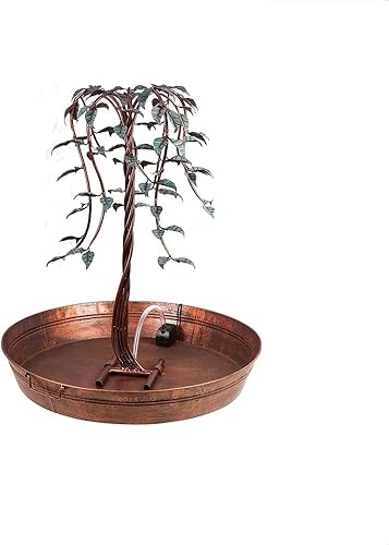 BNNP Fuentes de mesa para interiores, árbol de la vida, fuente de hierro forjado, fuente de cascada de sauce de hierro forjado, manualidades,