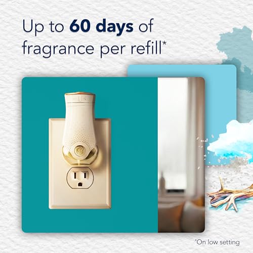 Image of Glade PlugIns Refills Air Freshener, Scented and Essential Oils for Home and Bathroom, Sky & Sea Salt, 3.35 Fl Oz, 5 Count