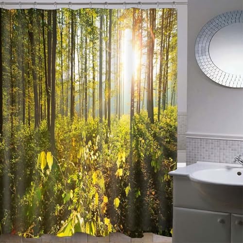 Rideau de douche en polyester lavable imperméable et résistant - 4