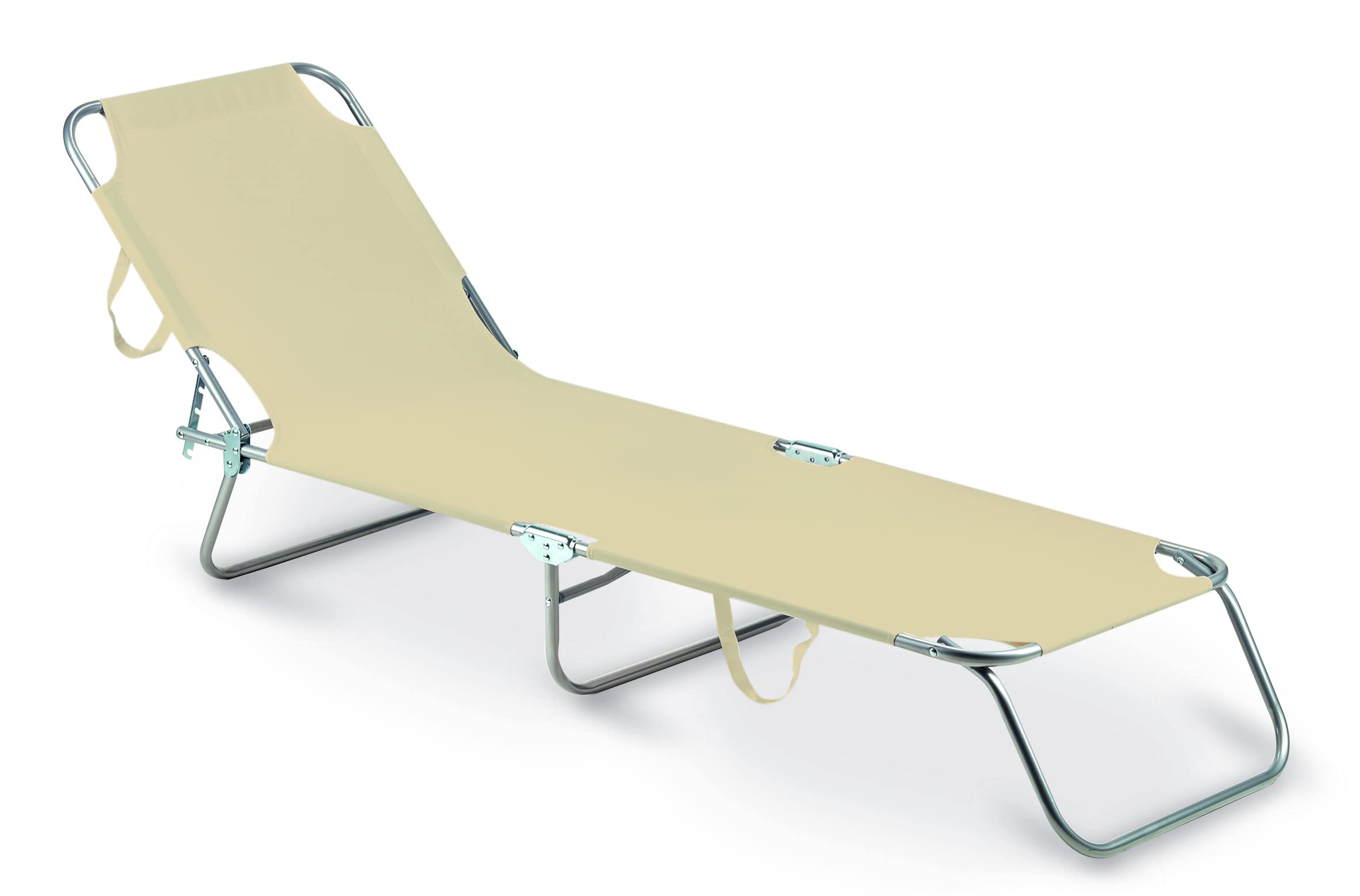 Lit pliant Majorque en acier lit de camp pliant PVC 600D beige
