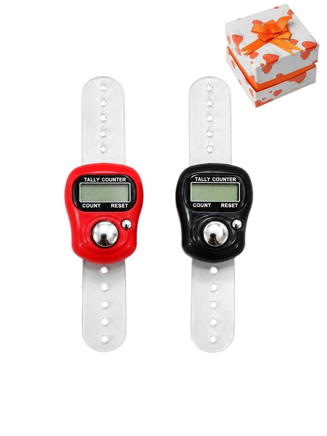 2 PCS Digital Finger Tally Counter, 5 Digit LCD Display Hand Click Counter with Reset Button, Adjustable Ring Manual Counter for Prayer, Sports, Events, Attendance, Multicolor, Gift Box Pack | Reset Button, Adjustable Ring, Multicolour-image-20