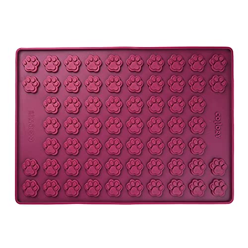 Collory Medium Pfoten (3cm) Silikon Backmatte, Hunde Tatzen, Backform für DIY Hundekekse und Leckerlis, Knochenbackform, Pralinenform, Schokoladenform, Antihaftend und Lebensmittelecht (BPA-Frei)