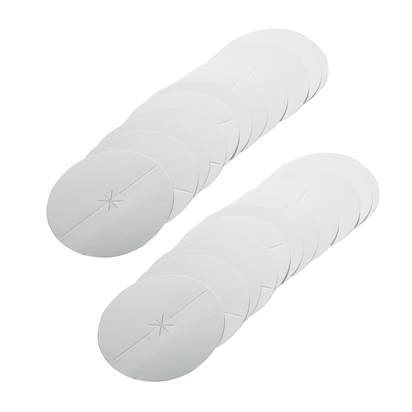 HoementBuzzywaxx 100Pcs Straight Horn Gasket Treatment disc Care Disk Cover Church Candles drip Protectors drip Protector for Vigil Disk Tin foil Beeswax Hourglass Wax Protector