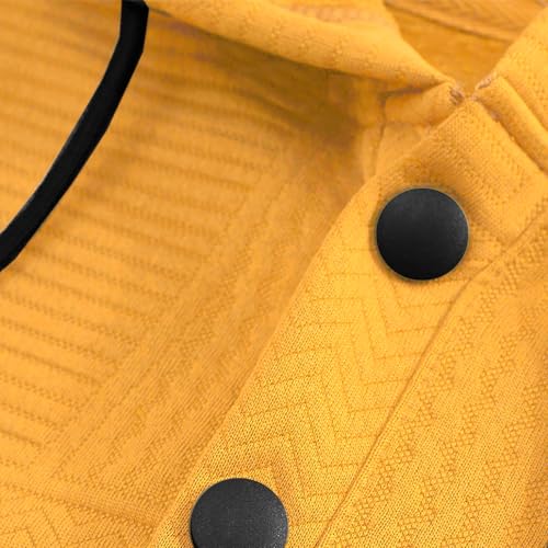 Men's Casual Textured Sweatshirts Lightweight Oversized Long Sleeve Button Drawstring Hooded Pullover3