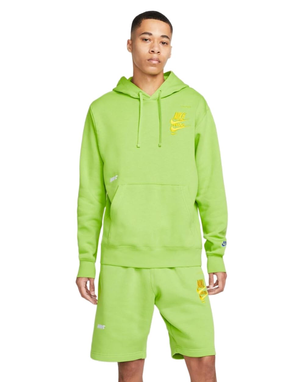 Sweat à capuche Nike Vert en coton molletonné homme décontracté