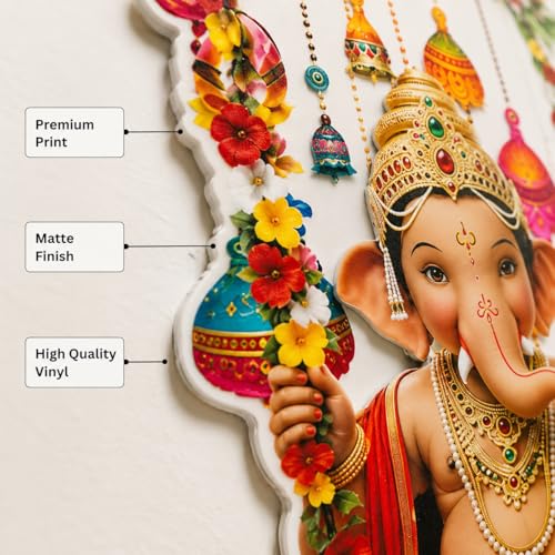 Baby Ganesha vinilo decorativo mural 28 x 26 pulgadas miniatura 4