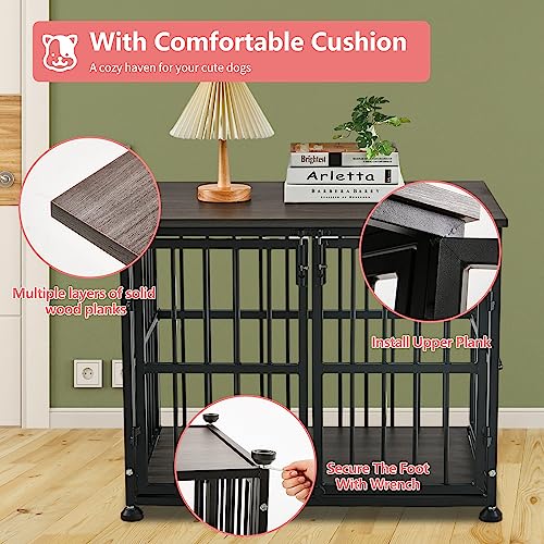 32Inch-Heavy-Duty-Dog-Crate-Furniture-Style-for-Medium-and-Large-Dogs-Wooden-Dog-Crate-End-TableDecorative-Pet-Crate-Dog-House-with-3-Doors - Cucciolini Doodles   32Inch-Heavy-Duty-Dog-Crate-Furniture-Style-for-Medium-and-Large-Dogs-Wooden-Dog-Crate-End-TableDecorative-Pet-Crate-Dog-House-with-3-Doors