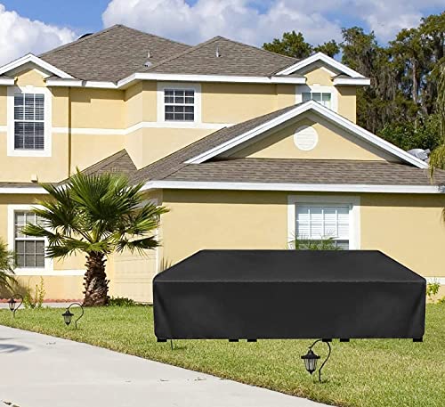 مجموعة أغطية مقاومة للماء لأثاث الفناء، أغطية شديدة التحمل للكنبة المقسمة في الهواء الطلق، مجموعة أغطية لكراسي وترابيزة راتان مستطيلة (210×110×70 سم)
