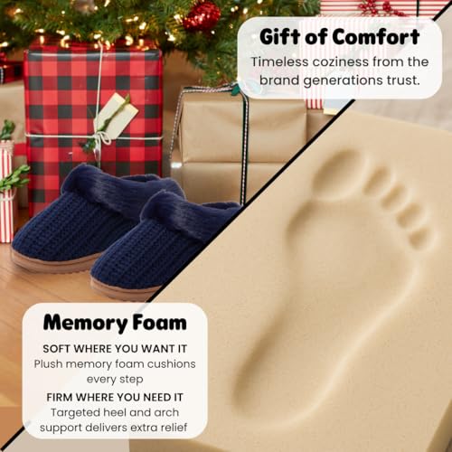Image of Dearfoams Women's Memory Foam Cozy Soft House Slippers Gifts for Women Hannah Knit Clog House Shoes