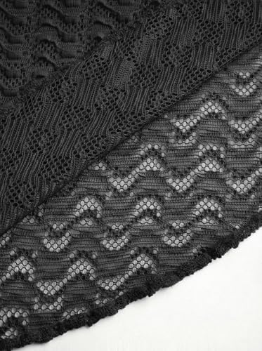 Image of ZAFUL Sarong Coverups for Women Beach Vacation Fishnet See Thru Tie Side Bathing Suit Cover Up Mini Skirt