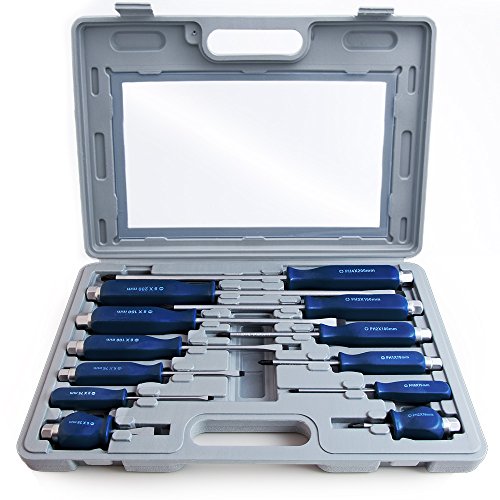 Monzana Schraubendreher Set 12 tlg. inkl. Koffer Chrom-Vanadium-Stahl Werkzeugset Schraubenzieher Satz Schlitz Kreuz 1 Monzana Schraubendreher Set 12 tlg. inkl. Koffer Chrom-Vanadium-Stahl Werkzeugset Schraubenzieher Satz Schlitz Kreuz