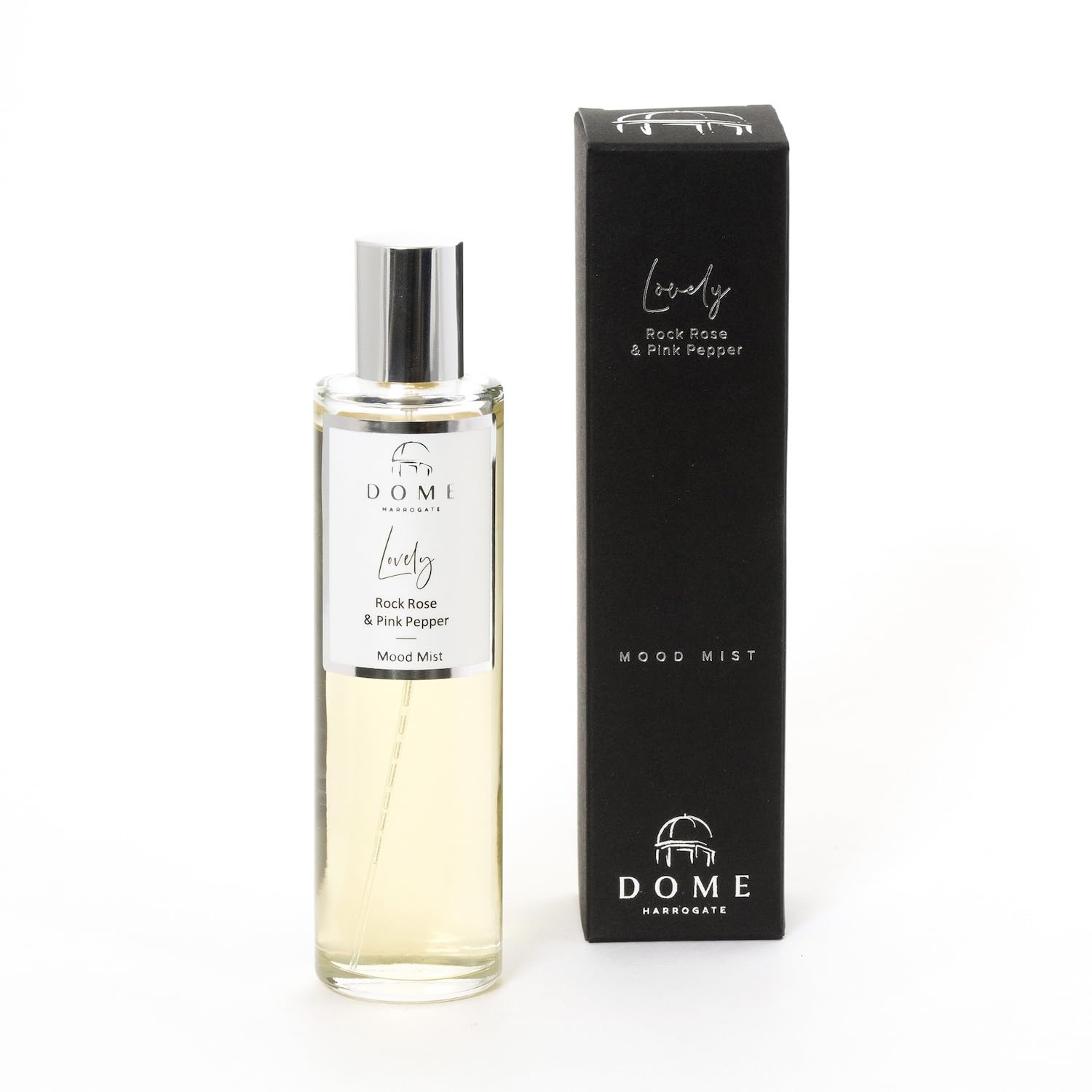 Dome of Harrogate Lovely Rock Rose & Pink Pepper Mood Mist – 100ml – Floral, Soothing Fragrance for Home & Personal Use – Perfect for Relaxation & Comfort