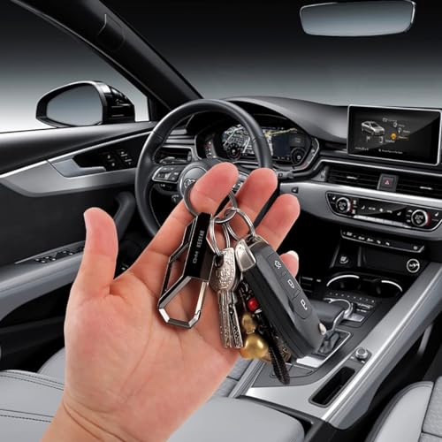 Image of Techpro Stainless Steel Keychain Heavy Duty Car Keychain for Men and Women | Proud Horse Black Hook