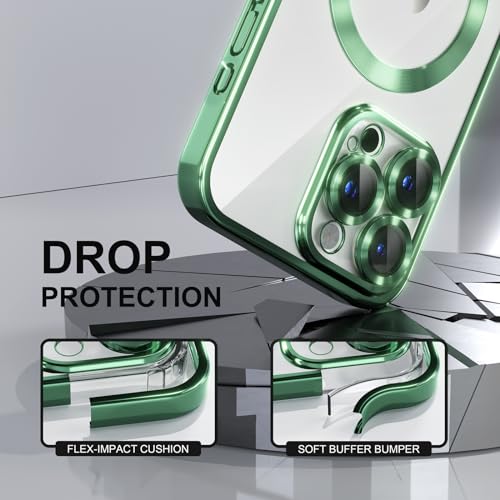 Image of Misea Magnetic for iPhone 15 Pro Max Case Compatible with MagSafe Green