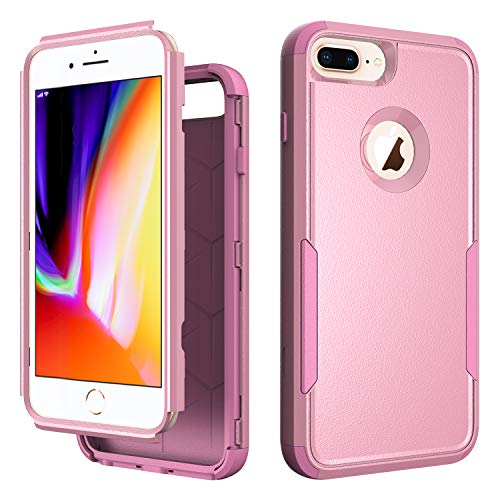 G'CING Protective case for iPhone 6Plus/6S Plus/7Plus/8Plus -Pink Scratch-Resistant,3 in 1 Hard PC Shell & Soft TPU Inner, iPhone 8plus Case Shockproof Protective, Full-Body Protective