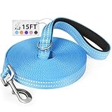 Long Dog Leash XiaZ Training Leashes 10/15/20/30/50/100ft Long Lead for Dogs 15ft Training Leash for Outside Pink 15 Foot Nylon Padded Handle Reflective Hiking Yard
