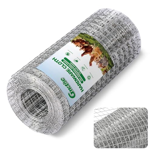 GMOTLSE Hardware Cloth 1/2 inch 20 Gauge Small Size 304 Stainless Steel mesh Chicken Welded Wire Fencing Wire Mesh Roll Fencing Garden Fence Squirrel Tunnel Network 8in×12ft
