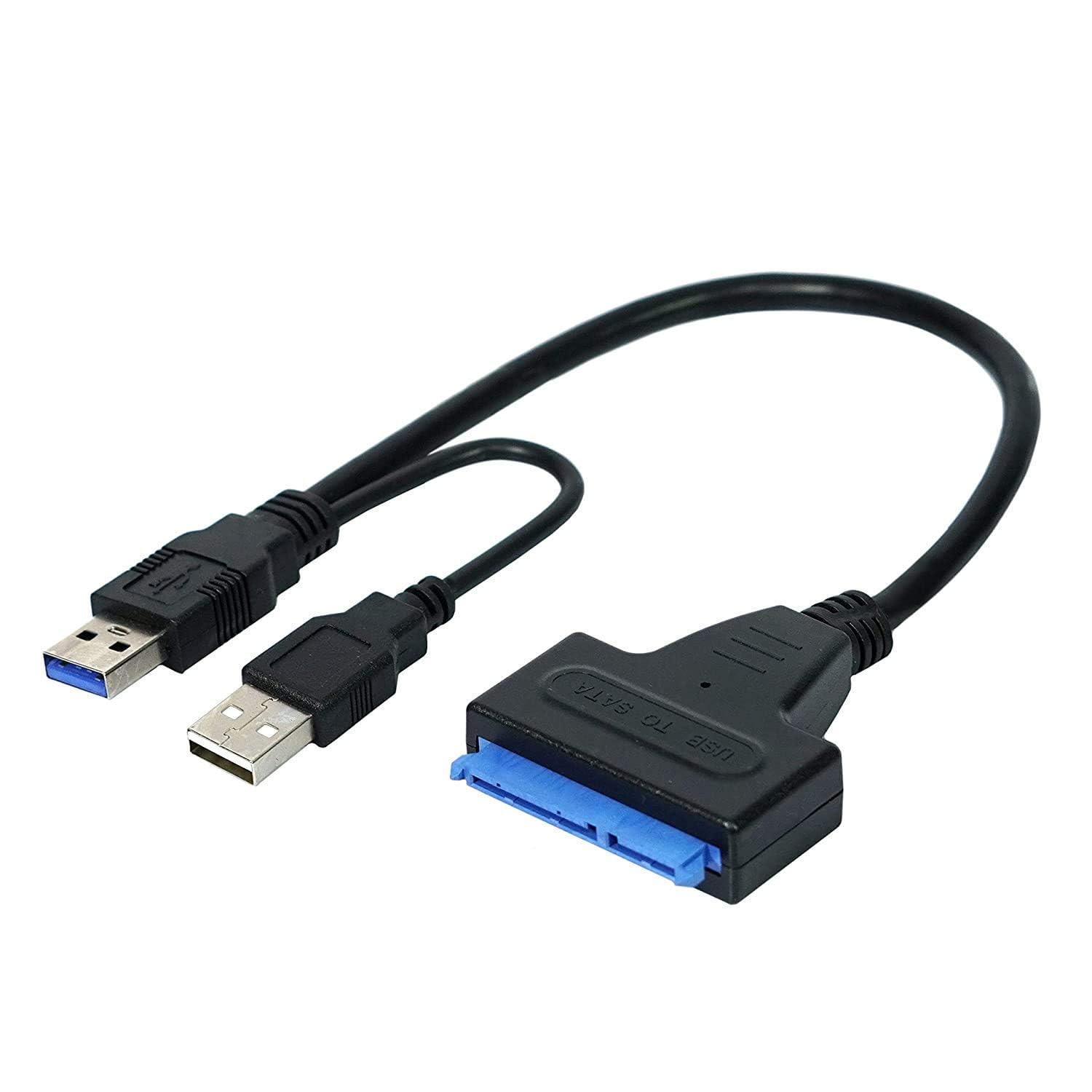 GR Deals USB to SATA Adapter, USB 3.0 to SATA III Hard Drive Adapter Cable, SATA to USB 3.0 Adapter Cable for 2.5/3.5 inch SSD & HDD Dual USB with 12V/2A DC Port (Black) (B0CYLN9YG4) Amazon Price History, Amazon Price Tracker