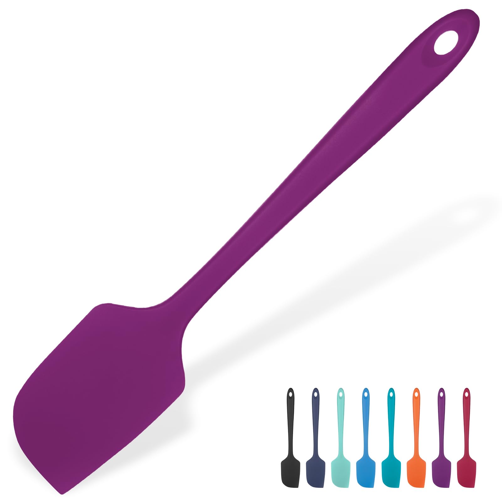 315℃ Hitzebeständiger Großer Silikon Spatel: U-Taste Antihaft Flexibler Nahtloser Teigschaber, Backen Kochen Silikon Küchenutensilien mit Nylonkern zum Mischen Rühren Schaben (29cm, Lila)