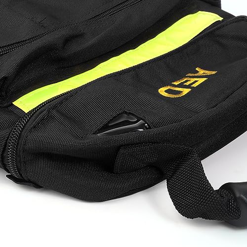 Image of First Aid Bag AED Medical 1st Aid Empty Rescue Defibrillator First Responder Bags for Emergency Critical Healthcare Protection (Bag Only) (Black)
