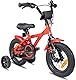 PROMETHEUS BICYCLES Kinderfahrrad ab 3 Jahren - 12 Zoll Kinder Fahrrad Mädchen Jungen Fahrrad Kinder mit Stützräder Rücktrittbremse in Rot
