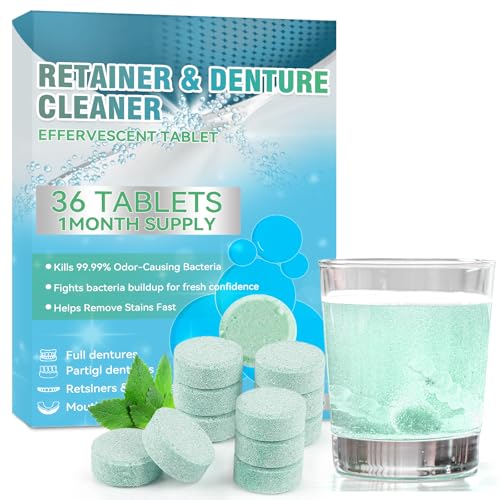 Retainer, pastiglie detergenti, 36 compresse, confezione mensile, pastiglie per la pulizia delle...