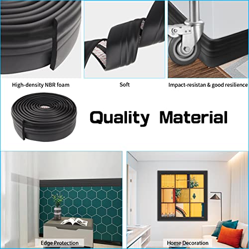 Flexible Wall Trim Molding Trim, Peel And Stick Trim Molding 4 Inch Wide, Home Decor For Wall, Baseboard, Ceiling (16.4Ft, Black) #TOP3