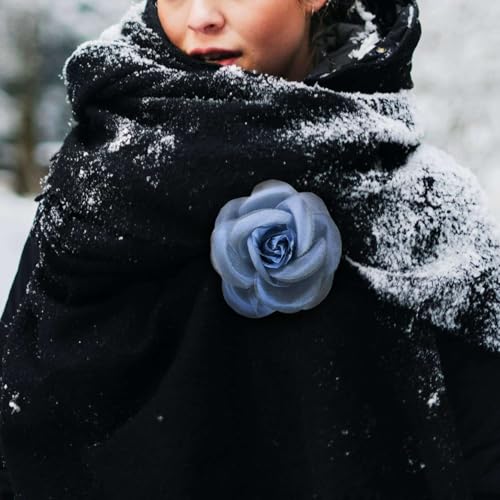 Image of Women's Multifunction Rose Flower Sheer Petal Brooch Pin Hair Tie Clip