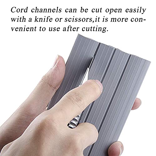 Image of 20Ft Cord Cover Heavy Duty Cable Protector 3 Channels Contains Cords Cables and Wires Easy to Unroll-Conceal Wires of Home Office Workshop Concerts or Other Outdoors Surround (Gray-2PCS 10Ft)